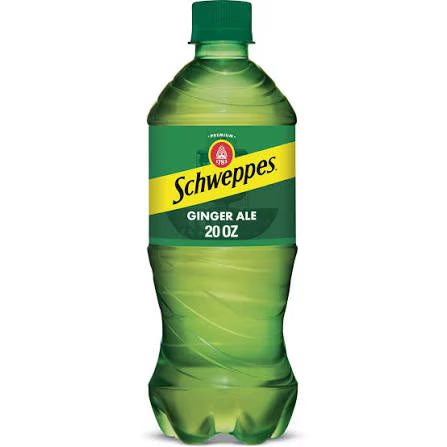 Schweppes Ginger Ale, 20 fl oz Plastic Bottles, 24 Pack, Caffeine-Free Ginger Ale Soft Drink